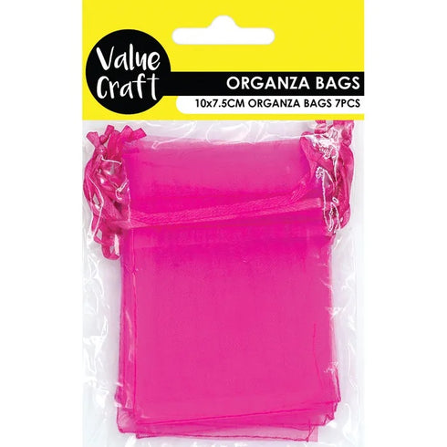 Hot Pink Colour Mini Organza Gift Bags